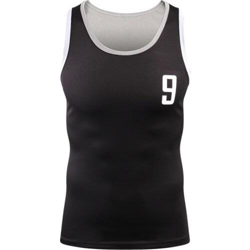 Fashion 2021 Summer Stretch Fitness knitted number printed vest mens clothing Slim fit breathable Tank Tops