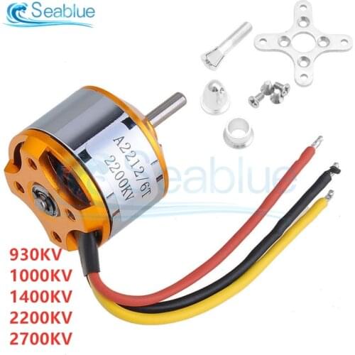 1Pcs A2212 Brushless Motor 930KV 1000KV 1400KV 2200KV 2700KV For RC Aircraft Plane Multi-copter Brushless Outrunner Motor