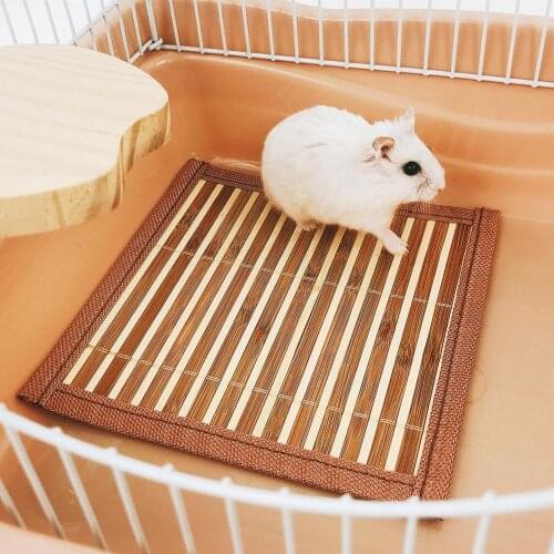 Cool Off The Summer Board Bamboo Easy to Clean Summer Pet Hamster Rabbit Bamboo Breathable Sleeping Bed Mat Cooling Nest Pad