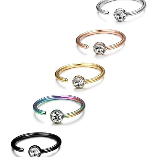 Sexy C-Shaped Nose Piercing Septum Fake Goth Stainless Steel Rhinestone Crystal Septum Piercing Fake Nose Ring Ornament пирсинг