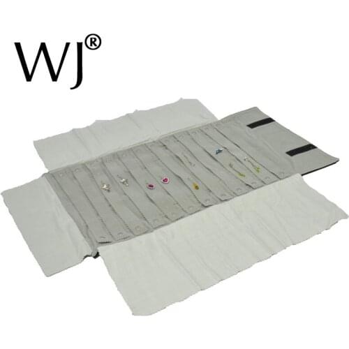 Portable Foldable Travel Jewelry Roll Bag for 60 Pairs of Earrings Jewelry Mannequin Display Holder Stand Organizer Carring Case