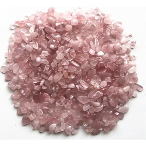 Drop Shipping 50g 5-7mm Natural Pink Crystal Gravel Rose Quartz Crystal Gravel Stone Rock Chips Natural Stones and Crystals