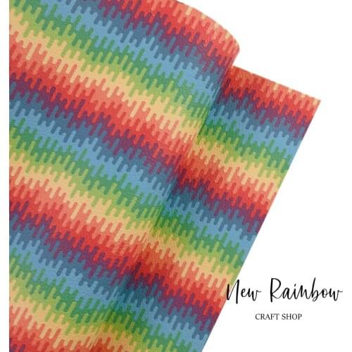 New Rainbow 30x138cm/Roll Rainbow Drops Summer Decoration Faux Leatherette Bow Making Material, DIY Crafts, Homedecoration