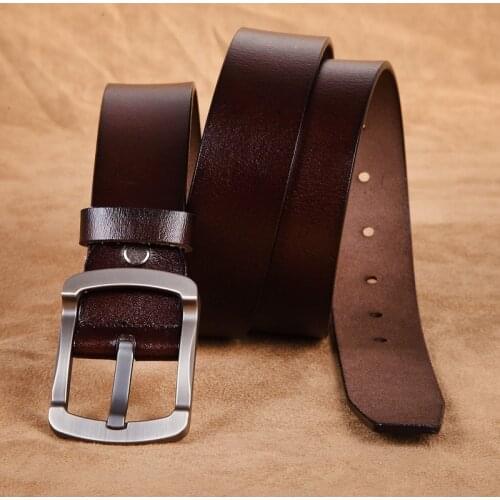 Jeans Men Belt Genuine Leather High Quality Strap Business Waistband Adjustable Buckle Designer Belts Male Fashion Black Belt