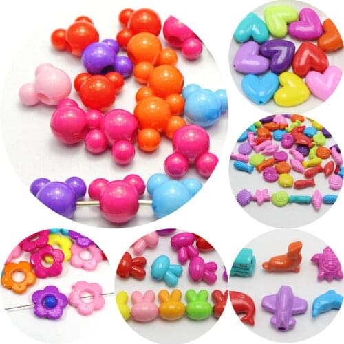 Craft DIY Mixed Bubblegum Color Various Shape Flower Mouse Charm Beads Jewelry