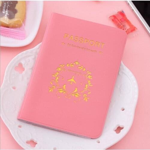 Pink Travel Passport Cover Card Case Women Men Travel Credit Card Holder Travel ID Document Passport Holder Bag