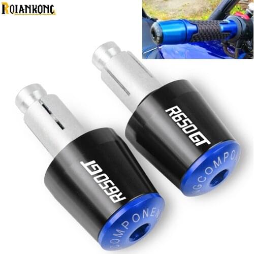 With logo 7/8mm Motorcycle Handlebar Grips Handle Bar Cap End Plugs For HYOSUN GT650R GT 650R 2006 2007 2008 2009 2010 2011 2012