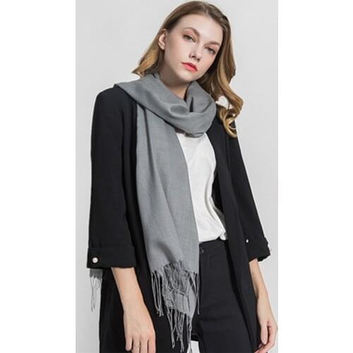 Foulard Scarf Designer Tassel Long Section Ladies Shawl Cashmere Cashmere Shawl Scarf Women Scarf Set Luxury Fashion Pure Color