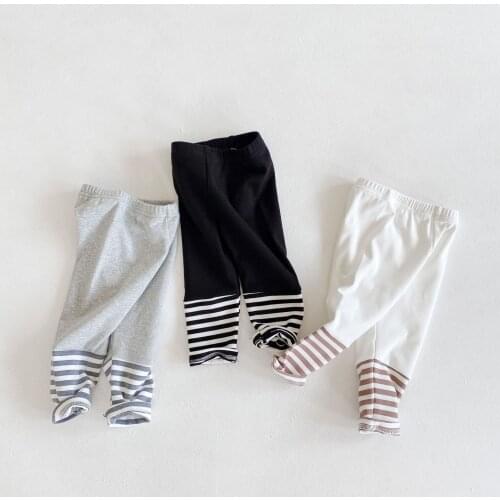 Cute hello bye Printing Letter Baby Pants Spring Fall Cotton Knit bag foot Pants Even Socks Children Legging Toddler pants