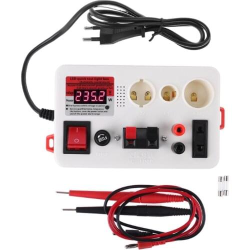 LED Quick Test Light Box Voltage Power Tester for E27 B22 E14 Lamp Bulb w Buzzer K3KD