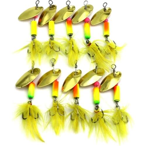 High Quality 20pcs/lot Metal Jigging Fishing Lure with feathers Hook 3.7g artificial Hard Bait Slowly Sinking Spoon Lure