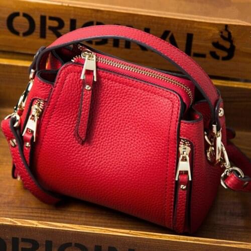 New Genuine Leather Fashion Han Edition Fashion Cowhidetrends Shoulder Bags Retro Personality Large Capacity Women Bag