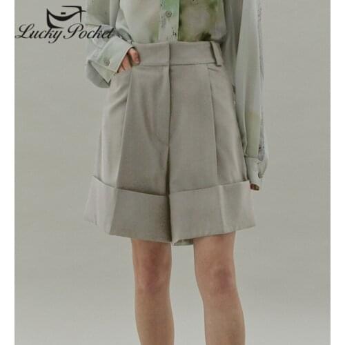 Women Summer Solid Color Slim Plested Zipper Plus Size Shorts Ladies England Style Office Lady Shorts Female Brand Shorts ZM43