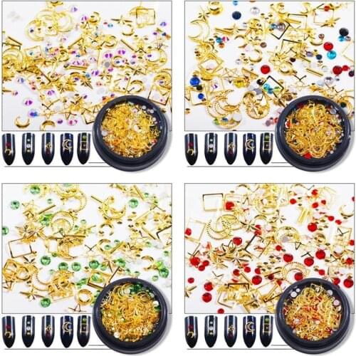 1 Box Alloy Love Square Mixed Rivet Rhinestone Decoration Nail Tool DIY 3D Nail Decoration Accessories