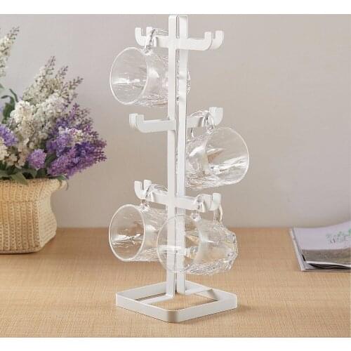 1PC Kitchen Bar Cups Storage Bracket Desktop Stand Cup Mugs Holder Metal Coffee Wine Glass Tree Rack Draining Cup Holder OK 0651