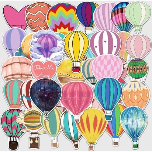 10/50Pcs Colourful Hot Air Balloons Stickers for Store Office Home Decoration Diy Birthday Party Decals Car Styling Pegatinas