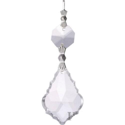 10pcs 50mm Crystal Chandelier Parts Maple Leaf Prism Suncatchers For Wedding Window Curtain Decoration