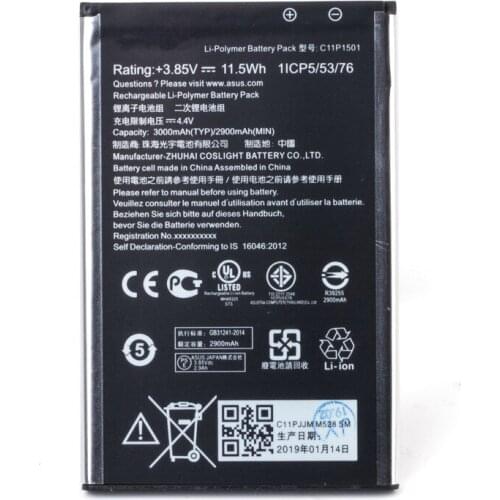 100% New Battery C11P1501 For ASUS ZenFone 2 Laser 5.5"/6" Zenfone selfie ZE550KL ZE601KL Z00LD Z011D ZD551KL Z00UD 2900/3000mAh