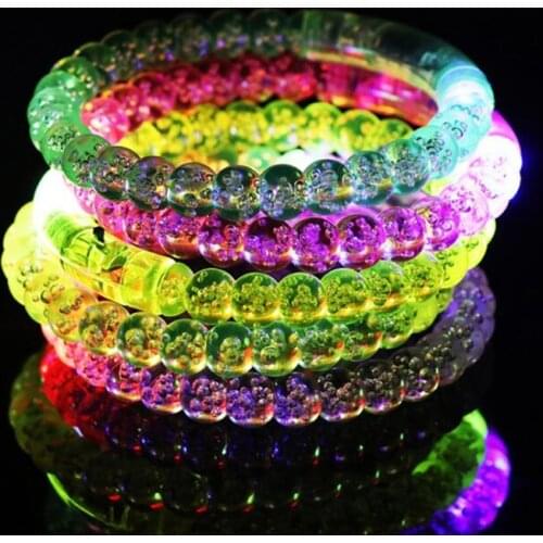 Flashing LED Party Bracelet Wristband Dance Disco Bangle Light Up Bangle Halloween Carnival