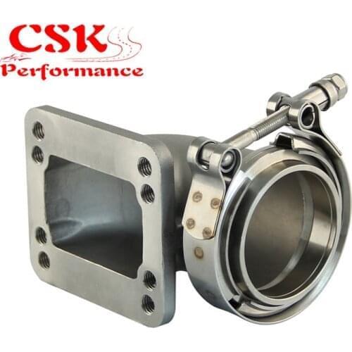2.5" Vband 90Degree Stainess SS Cast Turbo Elbow Adapter Flange+Clamp For T3 T4 Turbocharger