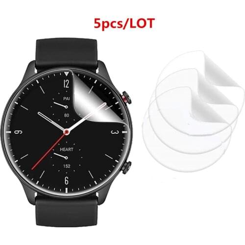 5pcs Soft TPU Full Screen Protector For Xiaomi Huami Amazfit Stratos 2 2S Pace GTR 47mm 42mm Sport Smart Watch Guard Film Cover