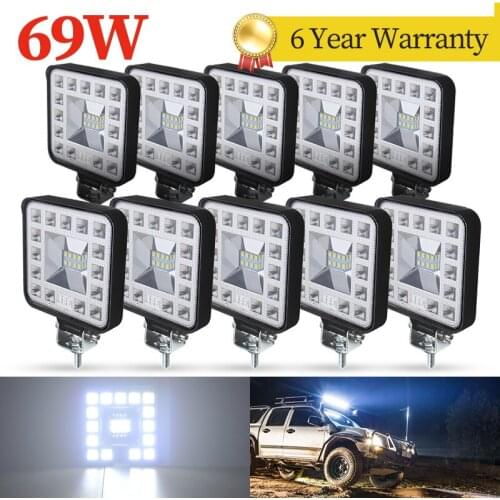 69W Led working light bar car 4x4 23 led work bar offroad SUV ATV Tractor Boat Trucks Excavator 12V 24V led work light