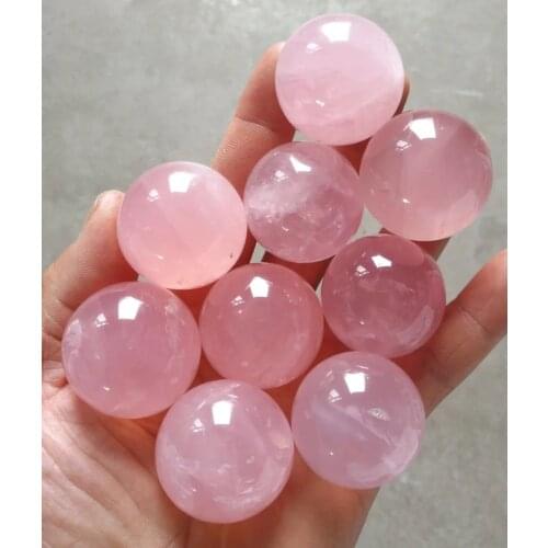9 PCS 100% natural rose quartz crystal ball healing as gift christmas dacoeation wedding return gift