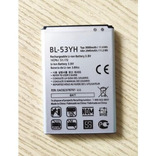 AZK 3000mAh BL-53YH Replacement Battery For LG G3 F400 F400K F460 F470 D830 D850 VS985 D850 D851 D852 D855 D857 D858 D859 LS990