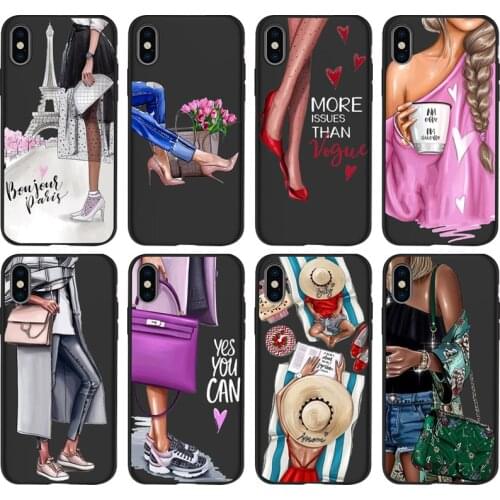 Fashion Lady Phone Case For iPhone 11 Pro X XR XS Max Case 7 8 6 6s Plus 12 Mini Pro Max SE 2020 Cover Soft Silicone Candy Cases