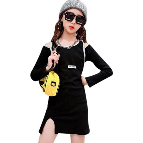Dress Girl Lettern Pattern Party Girl Dress Long SLeeve Dress For Kids Spring Autumn Costumes For Girls