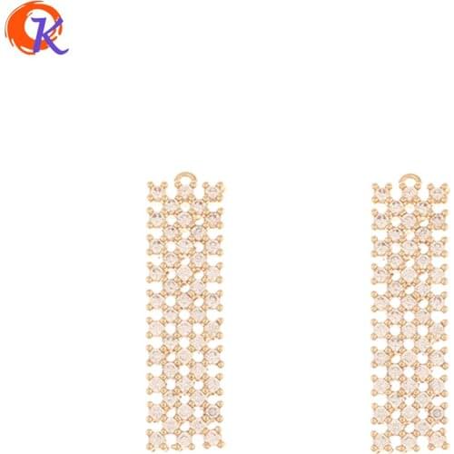 Cordial Design 30Pcs 8*27MM Jewelry Accessories/DIY Making/Hand Made/Rectangle Shape/Earring Findings/Connectors/CZ Charms