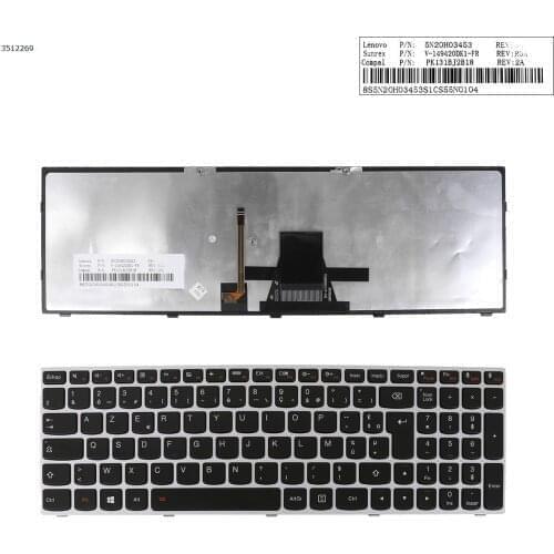 FR French AZERTY New Keyboard for Lenovo G50-30 G50-45 G50-70 G50-70m G50-80 Laptop Silver Frame Backlit