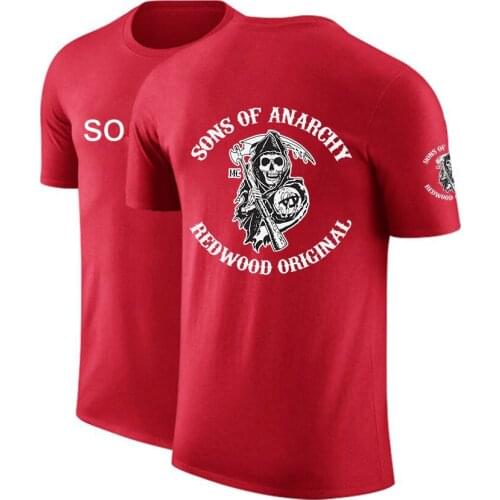 2021 NEW Summer New Solid TShirt Men Causal O-Neck Sons Of Anarchy T-Shirts Male High Quality Classical SAMCRO Tops Short Sleeve
