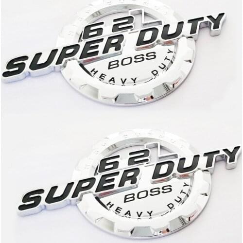 Chrome 6.2L V8 Super Duty B-oss Fender Emblem Badge For F250 F350