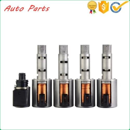 JF015E RE0F11A 5 pcs Transmission Solenoid Kit for Nissan Sunny Tiida Sylphy CVT Transmission 2012-ON Aluminium Alloy