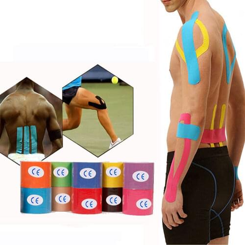 Kinesiology Tape Mucle Tape Elastic Roll Muscle Bandage Cotton Elastic Adhesive Strain Injury Muscle Sticker for Basketball