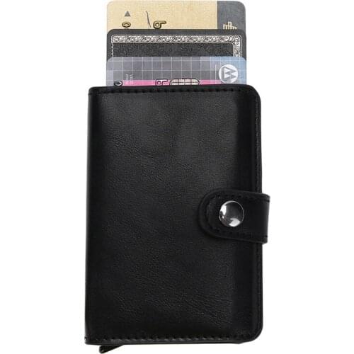 2021 RFID Card Holder with Organizer Coin Pocket Fashion Carbon Fiber Credit Card Holder Men Slim Wallet Anti-theft Card Case