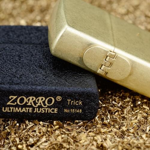 Original Zorro pure copperkerosene lighter Oil Machine Retro Brass Outer Hinge TRICK old-fashioned anti-ancient Smoking Gift