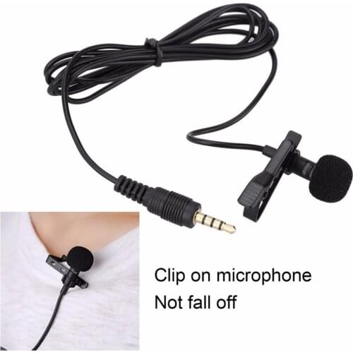 Portable Mini Lavalier Mic 3.5mm Jack Tie Clip Microphones Smart Phone Recording PC Clip-on Lapel For Speaking Singing Speech