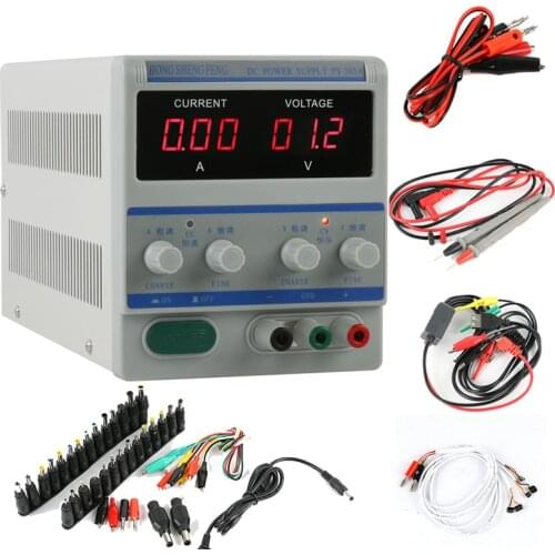 PS-305A High Precision Digital Adjustable DC Power Supply 0-30V 0-5V+39pcs/set DC JACK For Lab Notebook Computer Repair