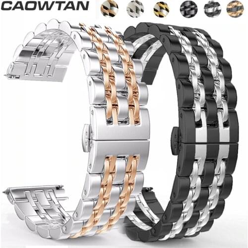 22mm 20mm Band for Samsung Galaxy Watch 3 41 45mm Gear S3 46mm 42mm Watch Stainless Steel Strap for Amazift Metal Wrist Bracelet