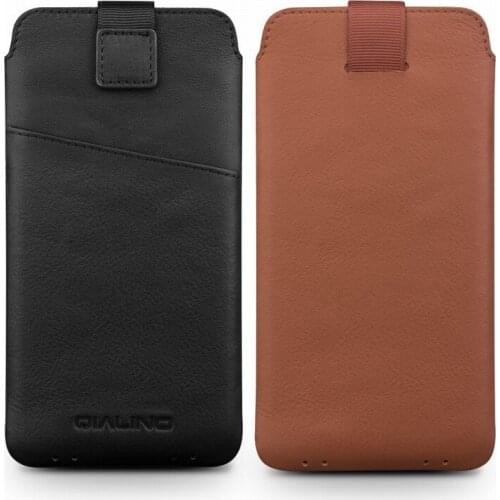 QIALINO Luxury Handmade Design Phone Pouch for Apple iPhone x Sleeve Carry Bag Genuine Leather Case with Card Coin Holder