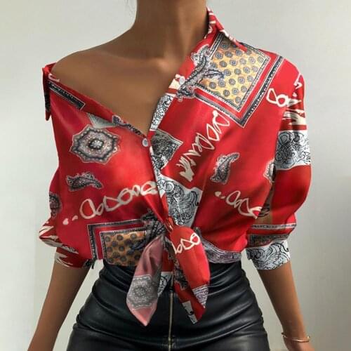 Shirt Digital Printing Knot Female Elegant Floral Print T-shirt for Vacation