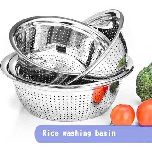 1 pcs good quality 304# stainless steel sieve Rice sieves Multipurpose drain basin rice washing basin