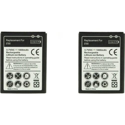 2x 1800mAh EB464358VU Replacement Battery For Samsung Galaxy Y Duos S6102 S6792L Mini 2 S6500 S6802 Galaxy Ace Plus S7500 S7508