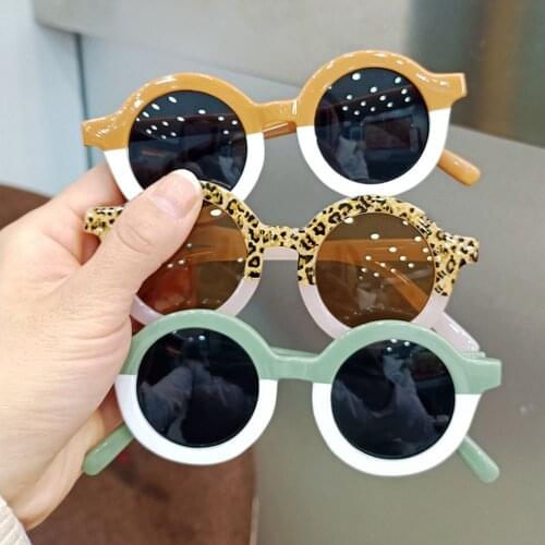 Fashion Retro Round Frame Color Matching Kids Sunglasses Children Sunglasses Boys Girls Baby Car Outdoors Goggle Shades Eyewear