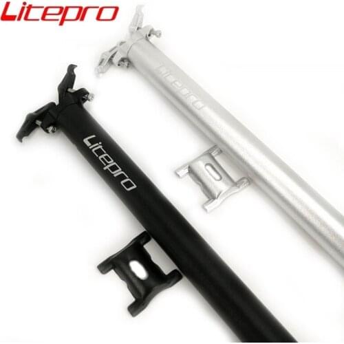Litepro Folding Bike Ultralight Seat Post For Brompton 31.8mm *600mm Aluminum Alloy Seat Post Black Silver Seatpost