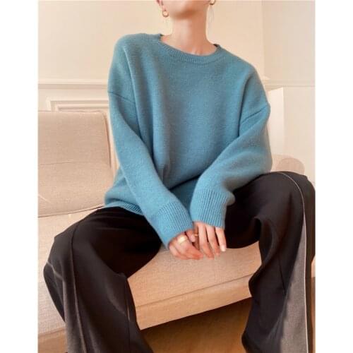 [ZAYAU]Simple Temperament Versatile Round Neck Pullover Sweater Korean Loose Thin womens Wear 2021