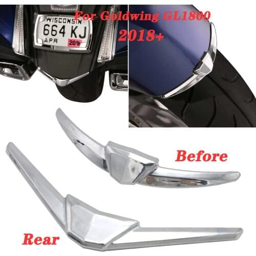 1Pcs ABS Chrome Motorcycle Rear For Fender Tip Trim Case Cover Sticker For Honda Goldwing GL1800 GL 1800 From 2018