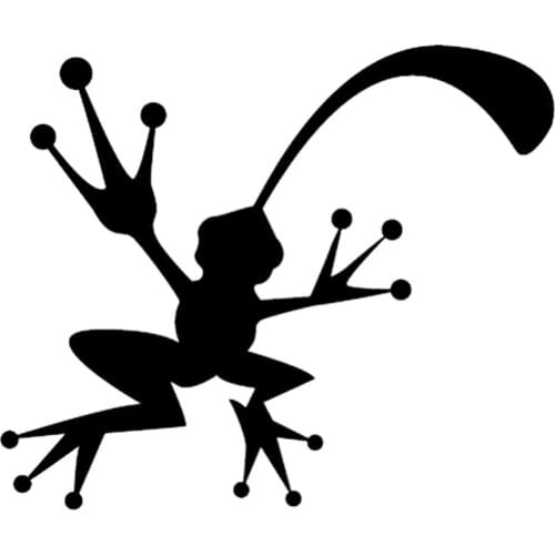 13.5cm*11.4cm Funny Frog Car Sticker Decoration Vinyl Car-Styling Black/Silver S3-5175